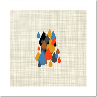 Mid Century Modern Rain Drops on Your Head Bkgrnd Posters and Art